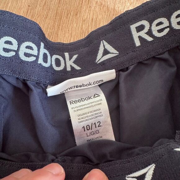 Reebok Boys 10/12 Navy Cargo Jogger Pants Elastic Waist Reflective Trim - Picture 3 of 4